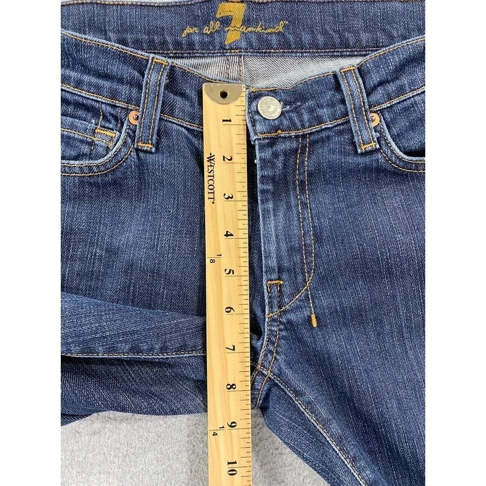 7 For All Mankind‎ Bootcut Jeans Womens 27 (29x29.5) Blue Dark Wash Low Rise